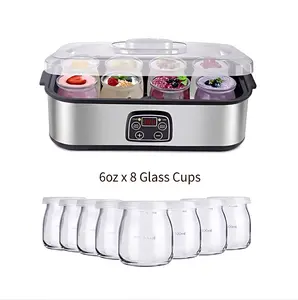 cool cooking gadgetsAutomatic Digital Yogurt Maker Machine with 8 Glass Jars BPA-Free Stainless Steel Precise Temperature Control Easy One-Button Operation Compact Design for Home Use Healthy Homemade Yogurt immersion blender