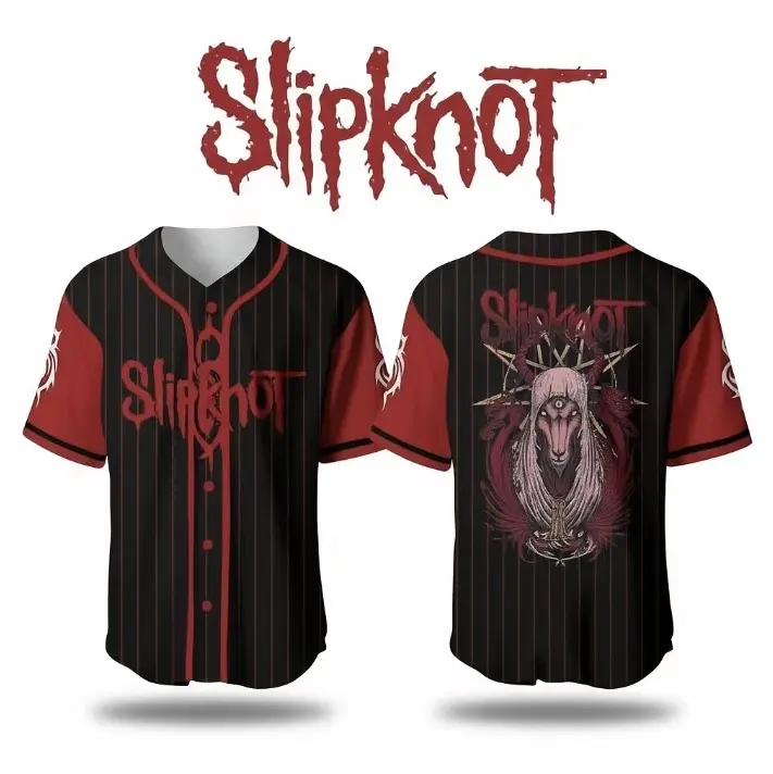 Unisex Slipknot Baseball Jersey | Heavy Metal Band Baseball Shirt | Gothic Rock Graphic Jersey | Unisex Casual Sports Top