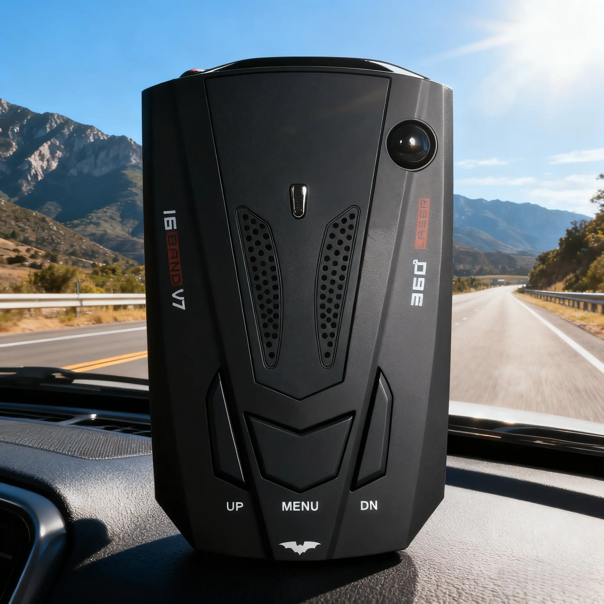 In-Vehicle Smart Driving Safety Companion, 360° Sensor, Dual Signals, Safety Alerts, Voice Broadcast, LED Display, Easy Suction-Cup Mount for Highway Travel (Household Appliance Accessory)
