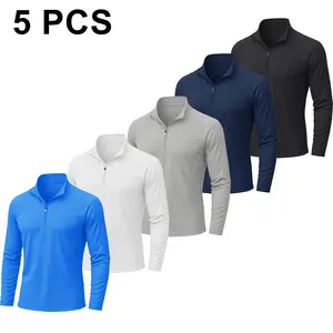 MAGCOMSEN 1/5 Pack Men's 1/4 Zip Shirt UPF 50+ Quick Dry Lightweight Long Sleeve for Hiking Running Rashguard Outdoor Sports Clothing Sports Casual Wear Outdoorfun