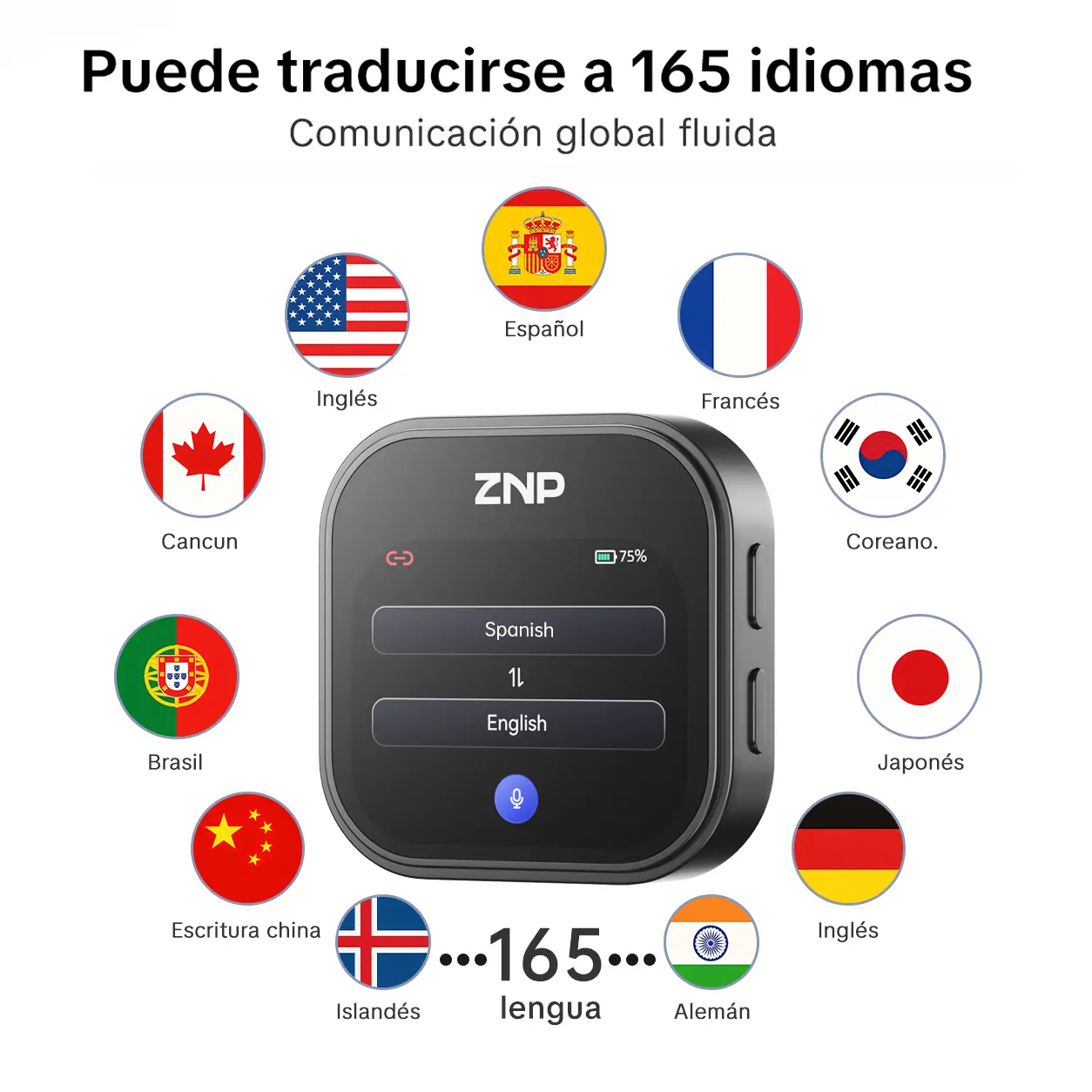 ZNP Z05 Portable Wireless AI Language Translator Pen - Spanish & English Practice Companion, 165-Language Support ,Real-Time Video Call Translation,with Screen & Lanyard,Recorder & Offline Translation ,for Travel,Lectures,Meetings & Interviews, Tech Gadge