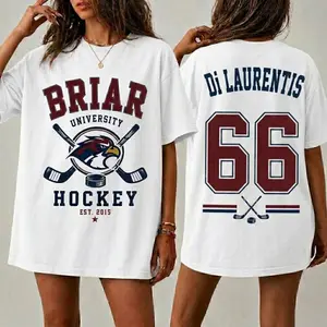 DDL 66 Hockey Shirt, Retro University Sports Graphic Tee, College Athlete Fan Apparel S7H