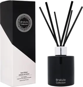 Reed Diffuser Set, 4 Fl.Oz Ocean Breeze Scented Diffuser, Essential Oil Reed Diffuser for Bathroom Shelf Decor, Home Fragrance with 6 Sticks, 118Ml