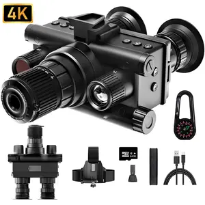 FLYMAN 4K Head-mounted Night Vision Goggles & Binoculars, Infrared NVG with Manual Focus, 8x Zoom Includes, 64GB Memory Card, 3500mAh Battery, f/1.0 Aperture Flashlight, Ideal for Hunting, Camping, Fishing, telescope Hiking Essentials,Telescopic, Gift