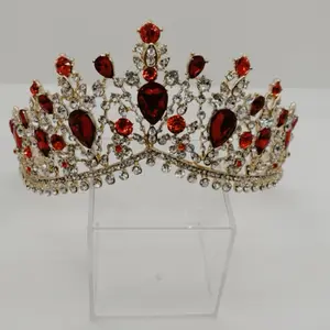 Crowns Red and Gold Topping with Red Accents, Elegant Design, Ideal for Special Occasions and Ceremonial Events