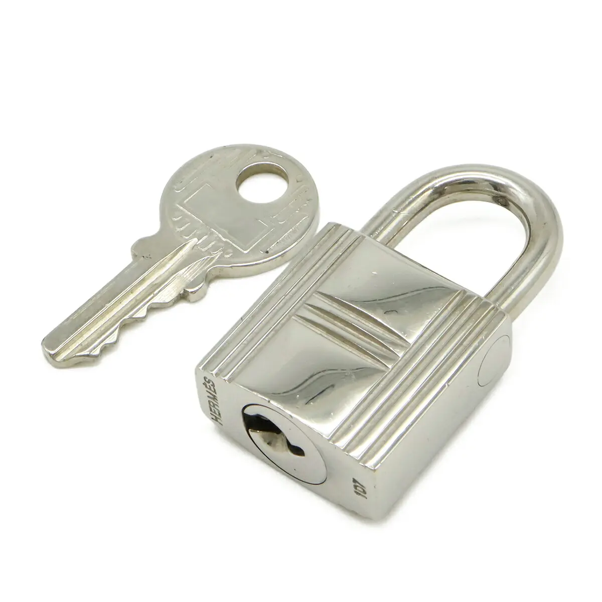 Pre-owned HERMÈS Stainless Small Leather Goods Hermes Cadena No107 Padlock
