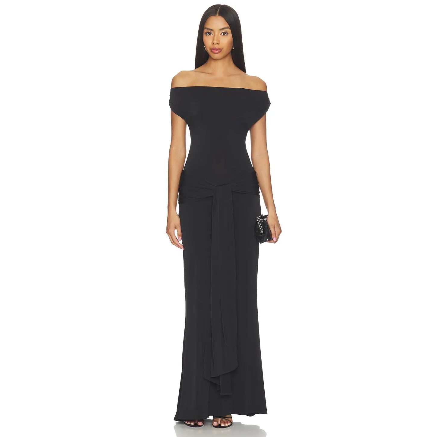 Show Me Your Mumu Winona Wrap Maxi Dress in Black