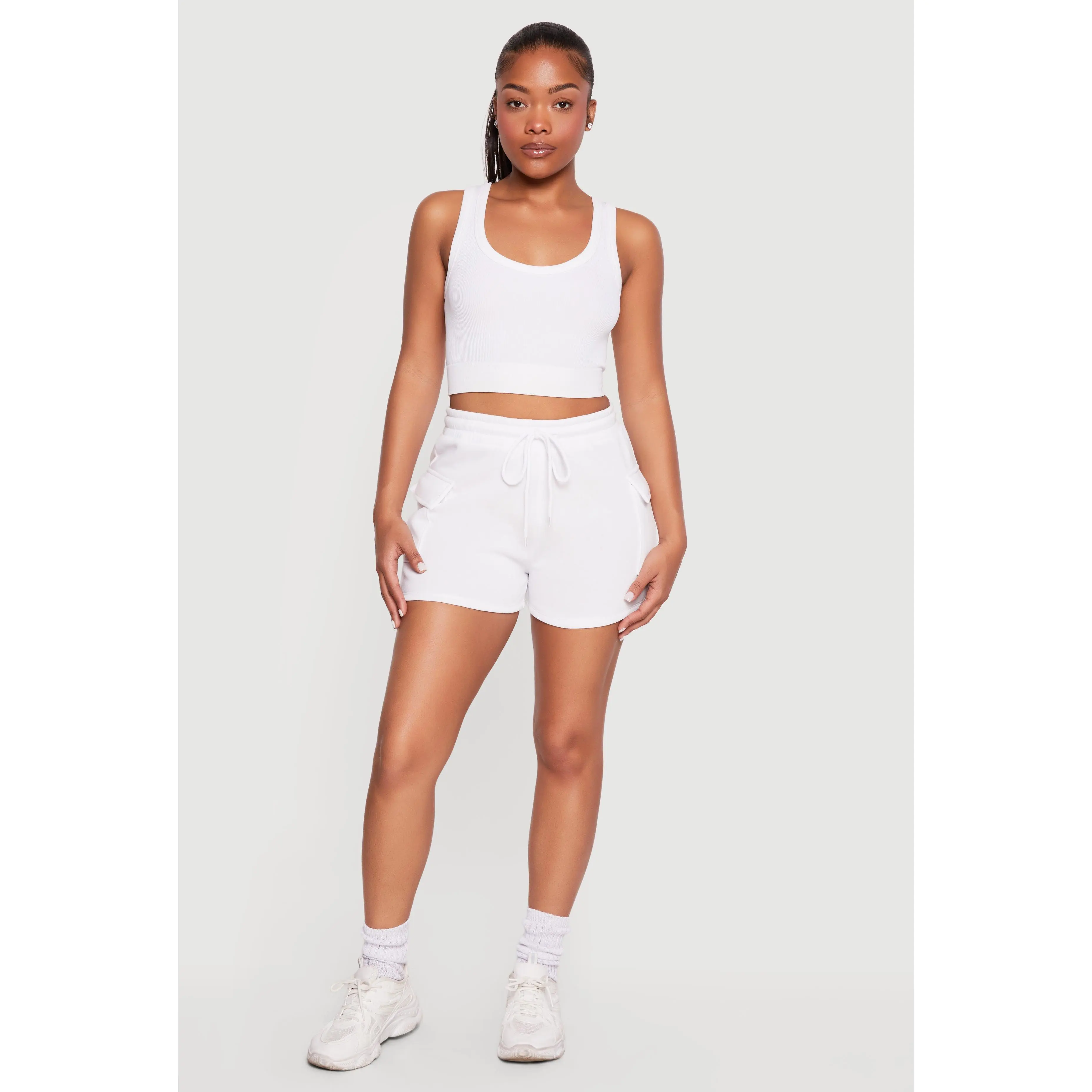 Cargo Sweatshorts with Drawstring Waist
