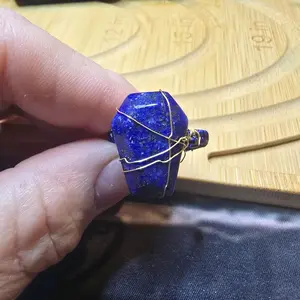 Handmade Size 10 Lapis Coffin Ring
