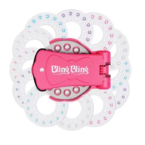 Glitter Diamond Hair Jewels Toy Set, Summer Hair Styling Tool with 180Pcs Bling Shining Diamonds, No Heat Required, Birthday Gifts Toys for Girls Ages 3 4 5 6 8-12 (Pink)