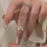 Fashion Butterfly Design Rhinestone Ring for Women, Trendy Elegant Jewelry for Party, Daily Wear & Birthday Gift, Elegant Glittering Ring, Beautiful Rings