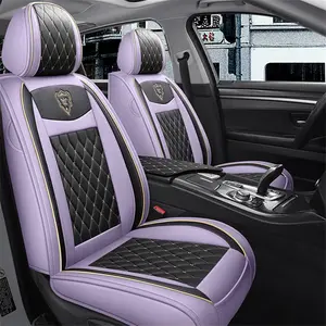 Seat Covers Full Set, Super Luxurious Heavy Universal Duty  Leather Automotive  Cover for  SUV Pick-up , Non-Slip Seat   Accessories (Full Set/Light )