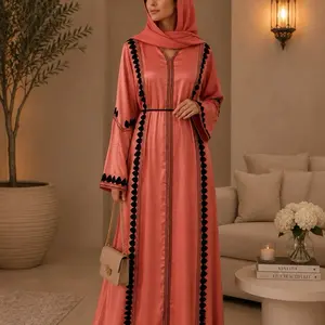 Women's Dubai Luxury 1-Piece Abaya, with Matching Hijab and Belt