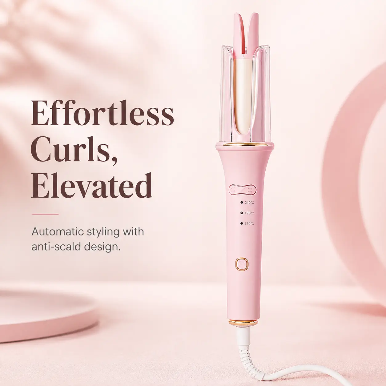 Automatic Hair Curler for Women, 25mm Curling Iron with Anti-Scald Design and 3 Temperature Settings for Easy Hair Styling