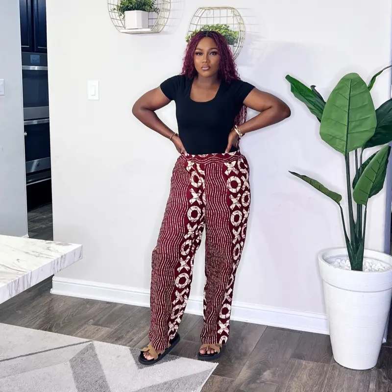 Ankara Wide-Leg Pants for Women African Print Palazzo with Pockets Comfortable High-Waist Lounge & Casual wear