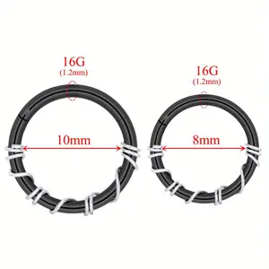 16G Coiled Wire Hoop Segment Clicker Ear Ring with Hinge for Septum, Stainless Steel Nose Piercing
