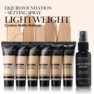 Portable Matte Liquid Foundation + Setting Spray Combo Pack, Face Makeup Sets, Perfect for Daily Use and Travel, Smooth Finish Makeup Solution