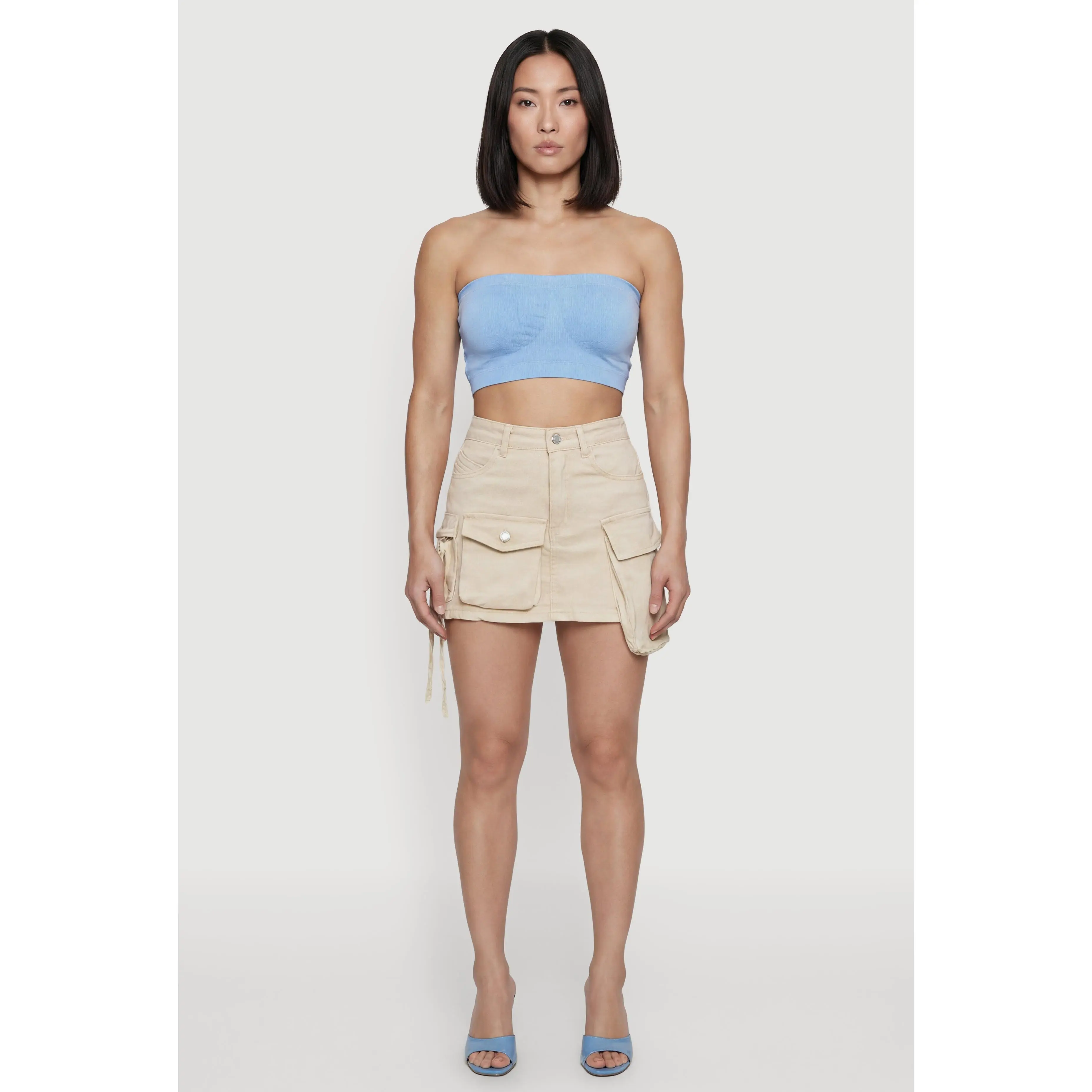 Denim Mini Utility Skirt