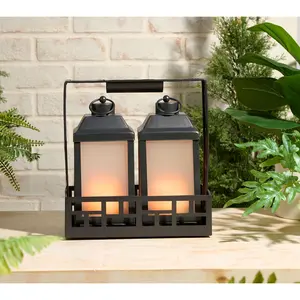 P.S. Home Set of 2 Solar-Powered Lanterns with Charging Base P.S. Home Set of 2 Solar-Powered Lanterns with Charging Base