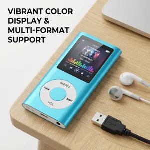 Aluminum Alloy MP3 Player Stylish Multifunctional Lossless Sound Slim 1.8 Inch LCD Screen Portable MP3 Music Player waterproof audio earbuds pretty headphones neck over-ear headset phone speaker cleaner cup cover mystery item premium durable quality