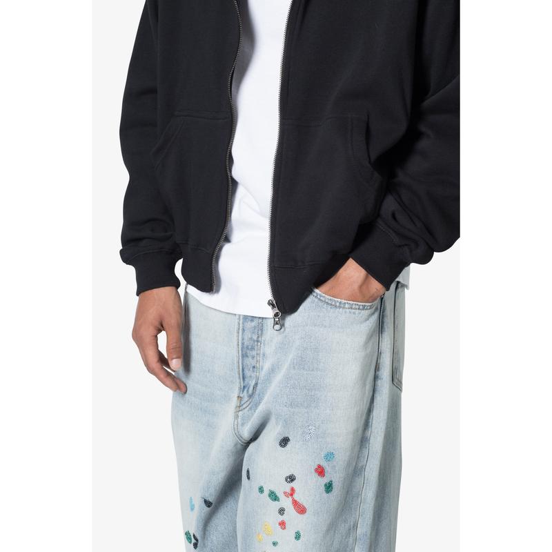 mnml Basic Zip Up Hoodie - Black