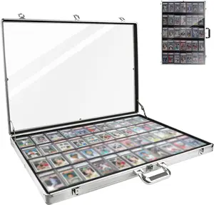 Trade Show Display Case – 34"x22" Large Aluminum Locking Tabletop Showcase for Trading Cards, Sports Cards, TCG, Jewelry – Lightweight & Portable for Exhibitions, Conventions, and Collectibles