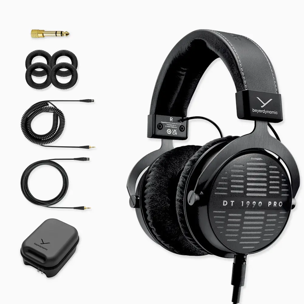 Beyerdynamic DT 1990 Pro MKII Open-back Studio Headphones, Durable Steel & Memory Cable Mixing Gear for Audio Mixing (Black)