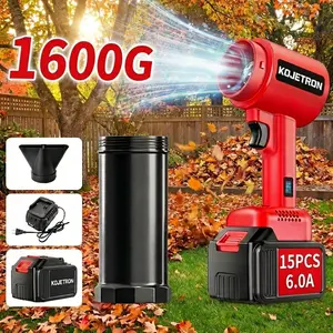 Real 1600 CFM Insane Wind Power Cordless Turbo Jet leaf blower – 15-Cell 6.0Ah High-Capacity Battery Long Runtime Battery, Brushless Beast! Powerful Leaf Blower for Yard Quick Car Drying Hack Blower Fast Snow Removal Tool Fast Campfire Blower Car Dryer