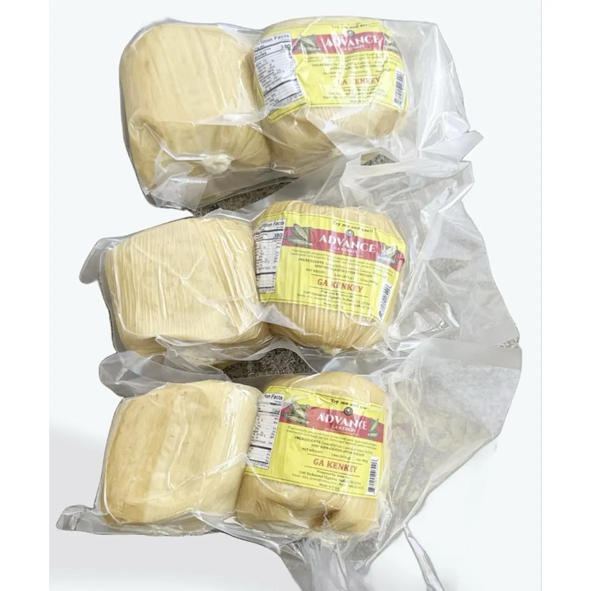 Advanced Ga Kenkey 6packs 6LB Made from Corn and Cassava Traditional Ghanaian Food