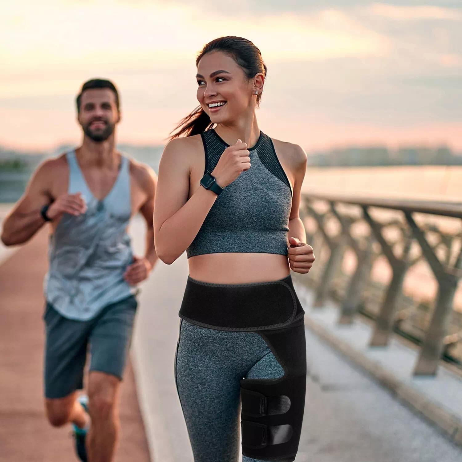 Hip Brace Compression Wrap for Sciatica Pain Relief, Groin Thigh Support Sleeve for Men Women Workout & Recovery