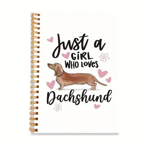 1pc White Background Just Loves Dachshund Notebook Perfect Gifts Writing Notebook Diary NoteBook Bible Verse Office Stationery Birthday Christmas Gift 5.5x8.3in with 50 Pages