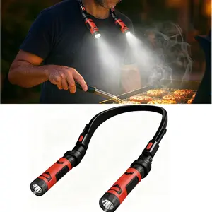 Rechargeable LED Neck Light Torch, Magnetic Base, Detachable Neck Work Lamp, Portable Worklight for Machinery Repair, Reading, Night Running
