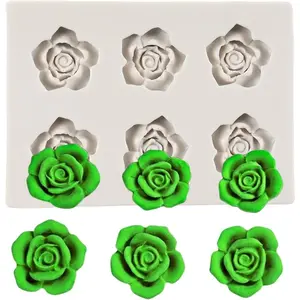 Rose Flower  Fondant Mold for Wedding Cake Decoration  Cupcake Topper Candy Sugar Craft Polymer Clay Gum Paste