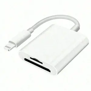 1pc 2-In-1 Dual Slot Memory Card Reader, Supports SD/TF Cards, Portable Micro SD Card Reader, Plug-And-Play for iPhone