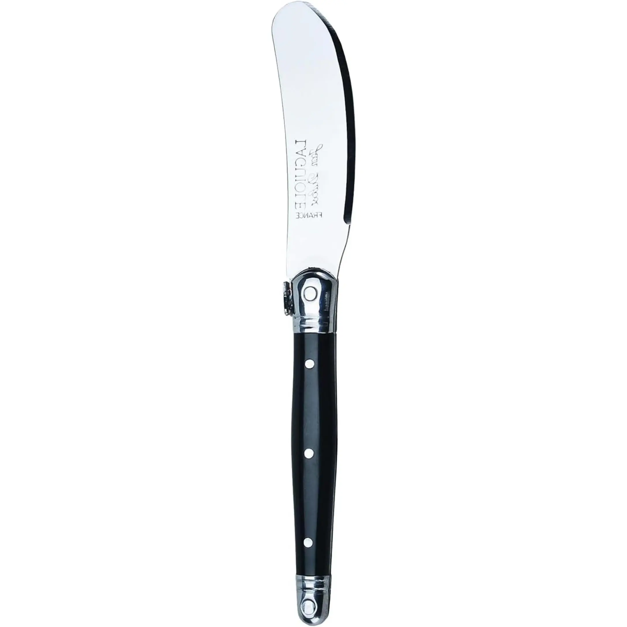 Laguiole Mini Spreader, Black Handle - Rust-Resistant Stainless Steel - Made in France