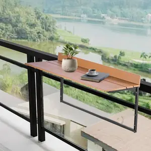 VEVOR Balcony Hanging Table, 23x 16 inch, Outdoor Balcony Bar Table for Railings, 4-Level Adjustable, Fit Railing from 1 to 5.5, Serving Table for Patio DeckVEVOR Super Brand Day