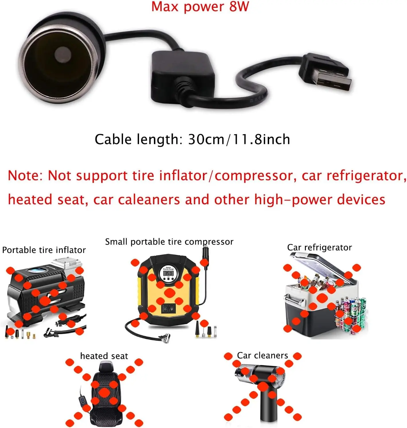 usb a male to 12v car cigarette lighter socket female 2x Adapter Converter Cable term reliability Premier 12 Volt Socket with