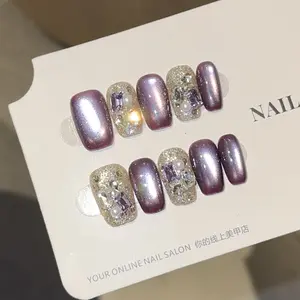 Handmade Press On Nails | 10pcs Set | Reusable Fake Nails