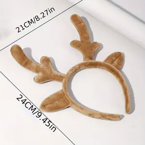 1PC Adorable Plush Deer Antler Headband - Soft, Lightweight, Christmas Party Accessory for Cosplay, Carnival, and Festive Occasions - Cute Hairband for Women and Girls