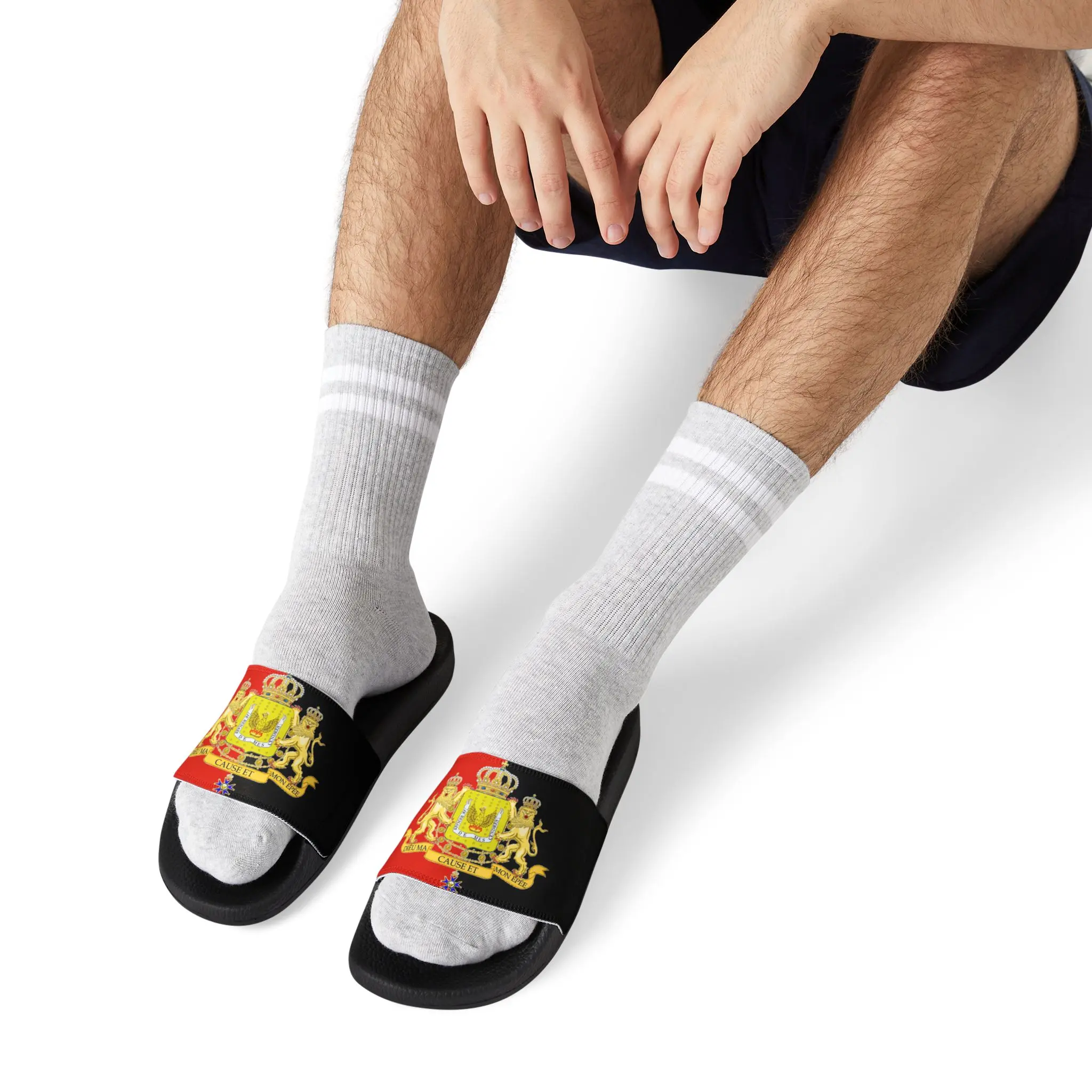 Haitian Flag Men's Removable-Strap Sandals