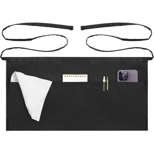 Household daily necessities Syntus Server Apron for Men Women, Waitress Waist Apron, Black 1/3/12 Packs