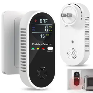 4-in-1 Display Remind Set,Plug in with Temperature HumiditySensor Built-in,with DualSensor,High-Definition Display, Plug-and-Play Design, Portable Reminder for Homes,Kitchens,Apartments,RVs