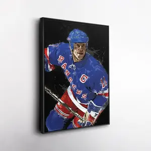 Mark Messier Wall Art ? New York Rangers  Print, NHL Hockey Decor, Framed Poster Gift for Fan Room, Man Cave, or Office ( Unframed - Print Only )