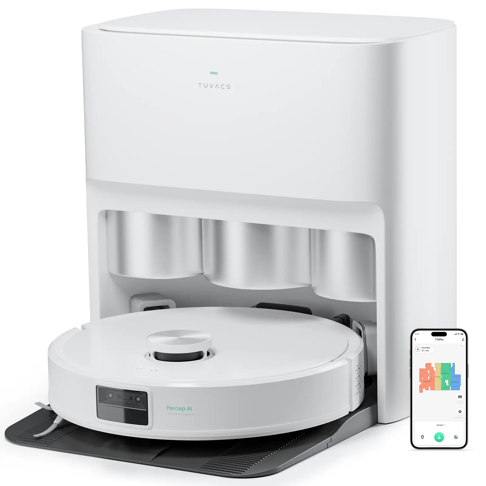 Q10 Robot Vacuum and Mop Combo Mop Self Cleaning with All-in-One Station,6000Pa Suction, Mop Self Drying, Smart Carpet Cleaning