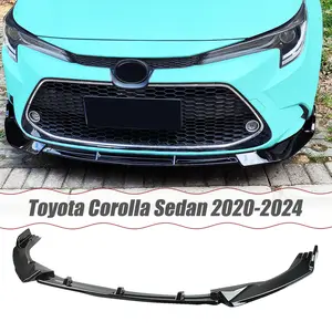 MUTUSAISI Front Bumper Lip Splitter Spoiler for Toyota Corolla Sedan L/LE/XLE 2020-2024 Gloss Black Accessories