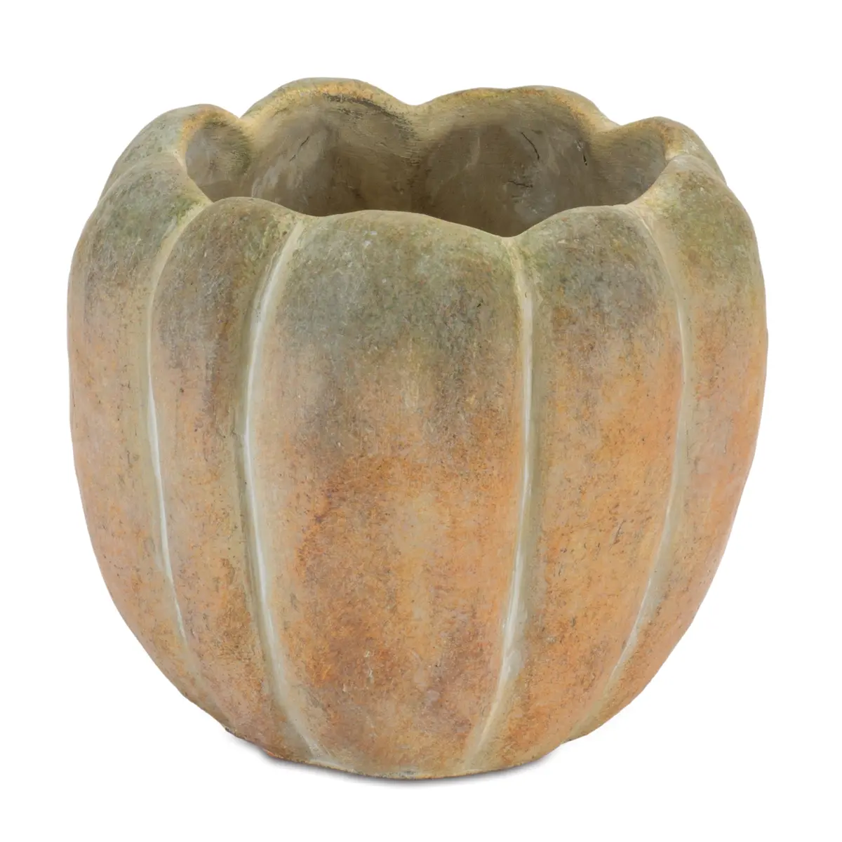 Pumpkin Container 6.5"L x 5.75"H Cement