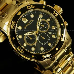 Brand New Men’s Invicta Watch - Black & Gold  - Chronograph - 100% Authentic Invicta