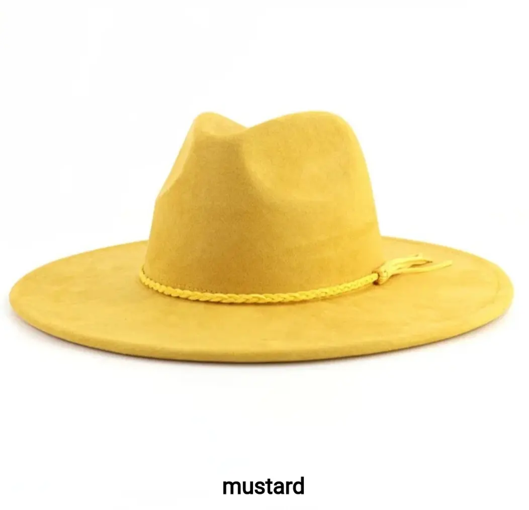 Mustard Suede Fedora Hat