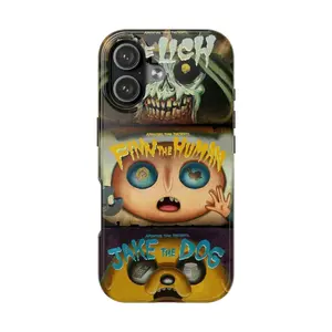 Adventure Time iPhone Case – Finn the Human, Jake the Dog & The Lich Retro Horror Design Cover for iPhone 17 Air 16 15 14 13 12 11 Xs Pro Max Samsung S25-S21, Childhood Cartoon Gift for Women Men