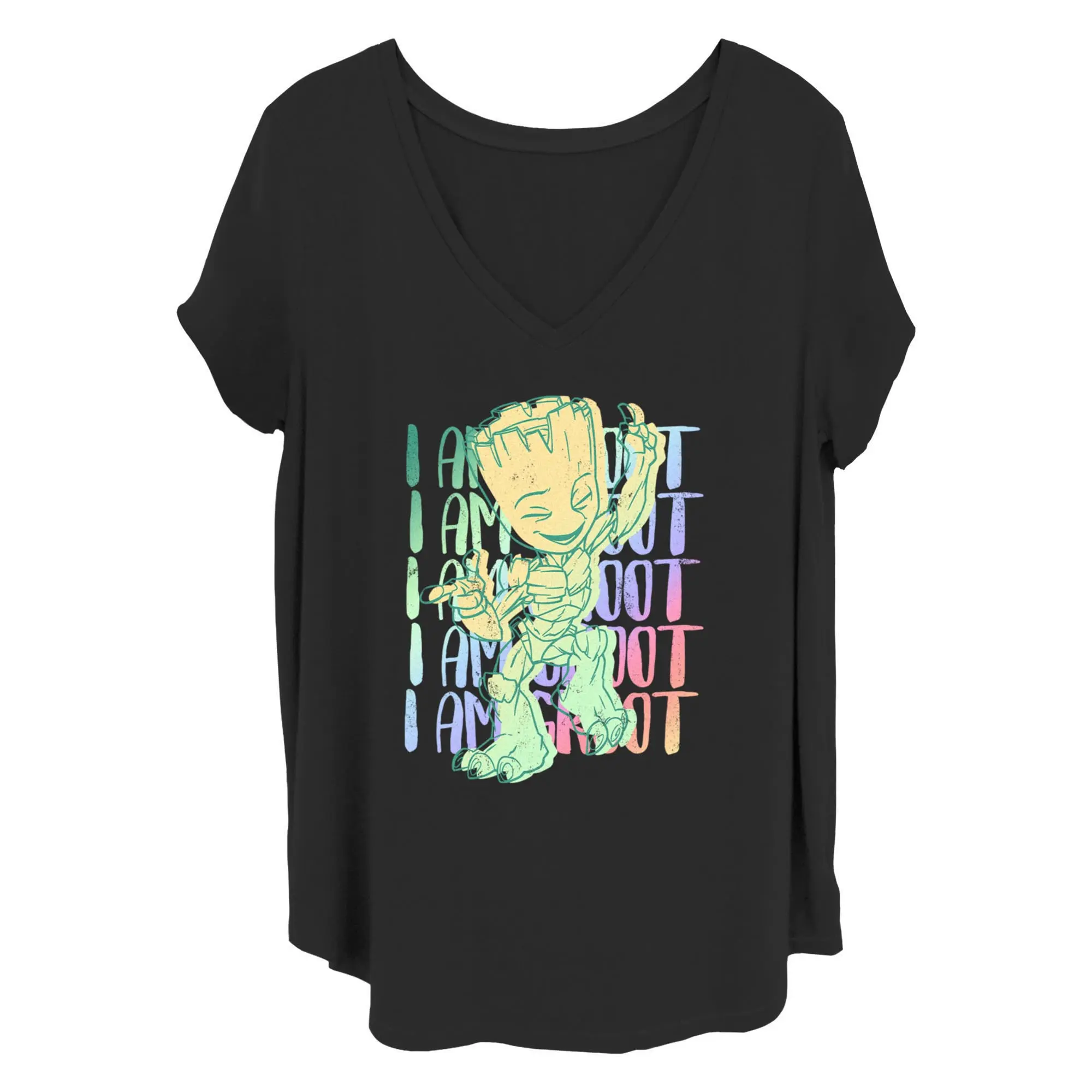 Women's Marvel: I Am Groot Rainbow Quote Dance T-Shirt